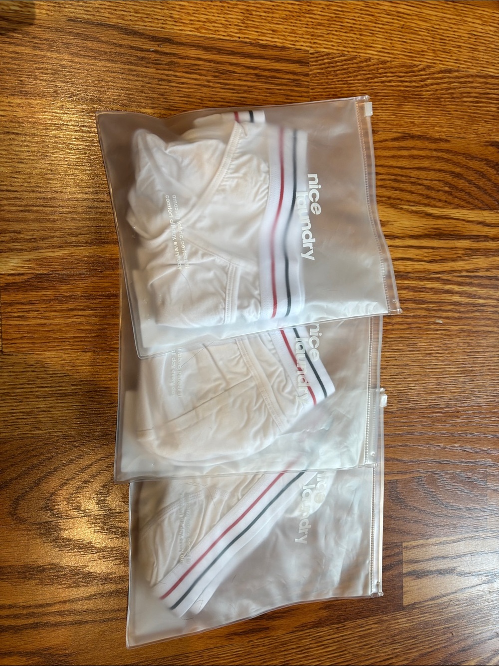 Men's White Brief with Red & Black Stripe Waistband Bundle
